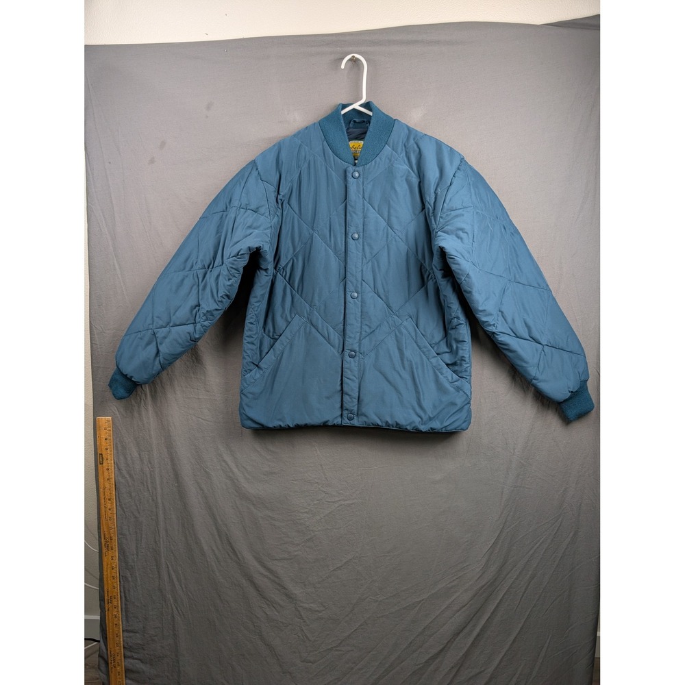 Cabelas Thinsulate‎ Quilted Bomber Jacket Blue Mens Medium